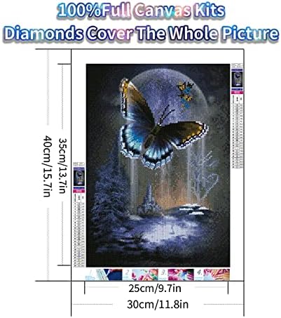 Комплекти за рисуване с диаманти JATOK за възрастни и Деца, 5D Пълна Кръгла Бормашина, Картини със Скъпоценни Камъни във формата на Пеперуди,