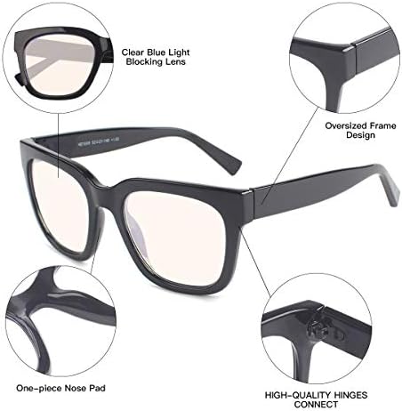 HINDAR PANDA Извънгабаритни Очила За Четене С Блокиране на Синя Светлина В Голяма Рамка За четене С Голяма лупа 52 мм