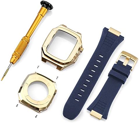 Калъф-каишка от неръждаема стомана MAALYA за Apple Watch Модификация каишка 45 мм 44 мм 41 мм и Метален Комплект модове за iWatch