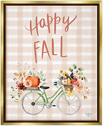 Stupell Industries Щастлив Есента под Наем в Клетка с Сезонни цветя Blooming Bicycle, Дизайн Хизерли Чан