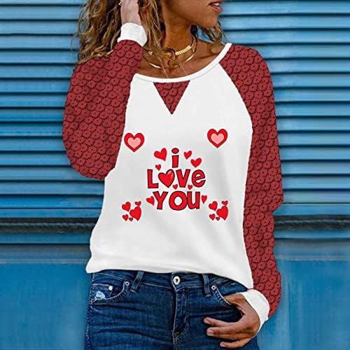 Ризи със Сърца за Жени 2023, Тениски с Модел I Love You за момичета, Ежедневни Дантелени Блузи с Дълъг Ръкав и Блузками