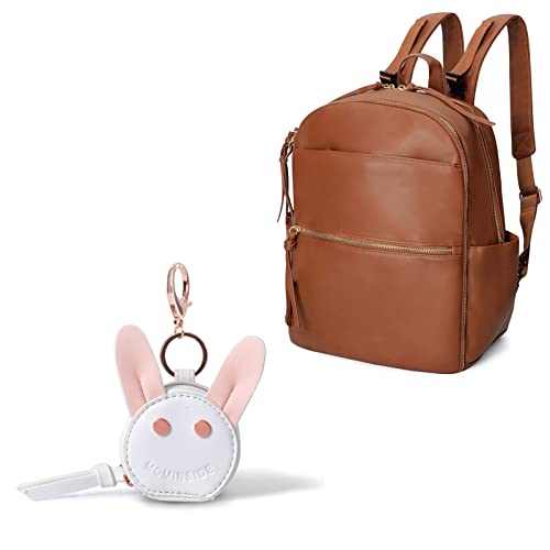 Чанта за памперси MOMINSIDE, Раница, Кожено Детска чанта с 6 Изолирани джобове за мама и татко, Функцията за търсене е на детето