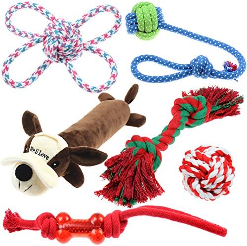 [Обновена версия на] детски Играчки за кучета Well Love - детски играчки за Дъвчене - Въже от 100 естествен памук - Пищащие
