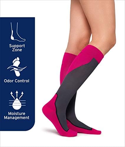 BSN Medical 7529000 РАБОТЕН чорап, Височина до коляното, 20-30 мм hg. супена Вътрешен чорап, Малък, Бял / Сив