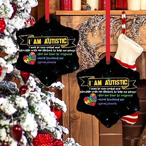 Информираността за аутизма Украса на Коледна Елха Аз съм Аутист Казвам ясно Коледна Украса на Подарък за Дете с аутизъм Керамични