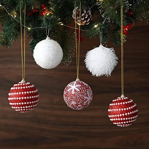 Прекрасна Коледна Украса Бижута 2022, 4шт 8 см Коледно Дърво Висящи Топки С пайети Блестящ Балон Висулка Коледно Дърво Домашно Парти