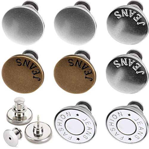 [Updated] 8 Комплекта деним бутони За подмяна, шият, не се изисква твърде малки игли за деним копчета, идеална за засаждане на