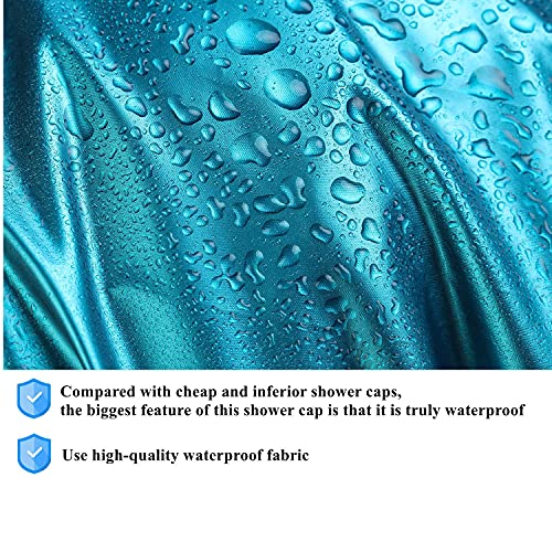 Шапка за душ Girzzur истинска Двупластова водоустойчив Шапка За Плуване Функция на Суха Коса за Многократна употреба Шапки За Баня