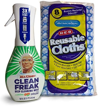 Mr. Clean CLEAN FREAK Универсална за дълбоко почистване с набор от GAIN: 1 Стартер + 8 кърпички за еднократна употреба HEB