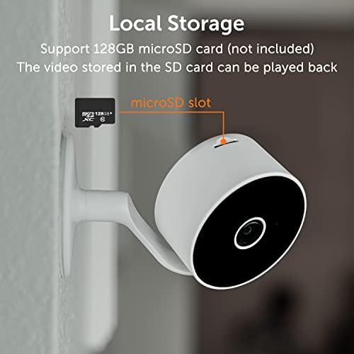 eco4life - Умна WiFi Камера за наблюдение на домашни любимци и радионяней в помещение с приложение за телефона, Нощно виждане, двупосочен