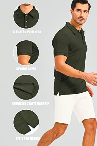 Мъжки Ризи Поло KAWATA Muscle Dry Fit С Къс ръкав, Стрейчевые Тениски Slim Fit, Тренировочная Риза за Голф