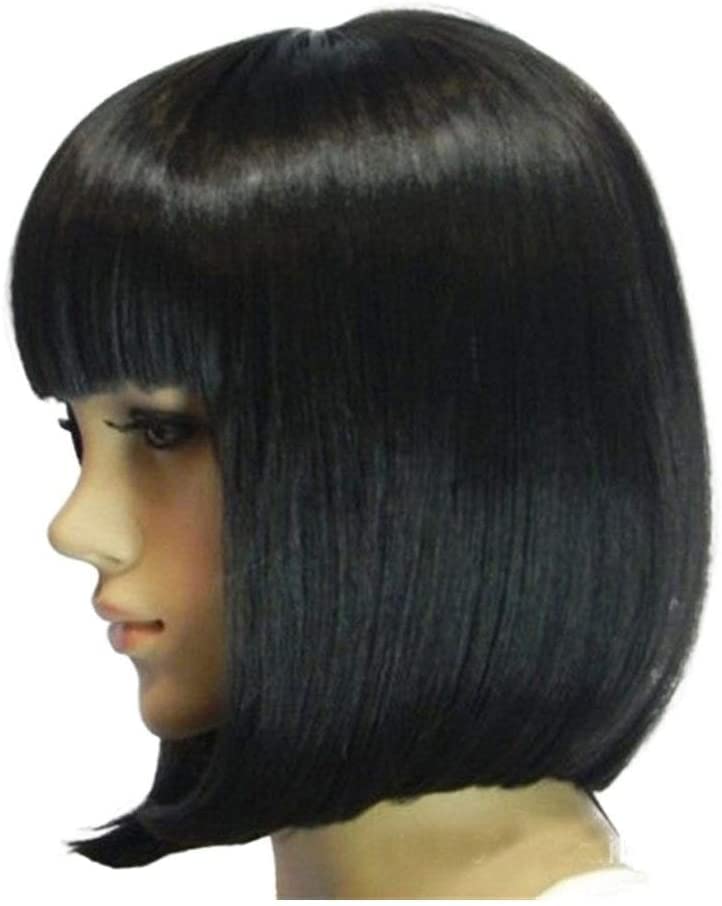 NCKPRO Перуки Модерен женски Перука, изработени От Естествени къса Коса Кратък Черна Перука С коса на Главата Синтетични