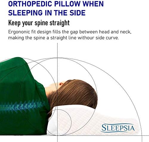Ортопедична възглавница Sleepsia Contour Pillow - с пяна с памет ефект | (24 x 13.5 инча) Контур Въздушни възглавници за сън от болки в шията