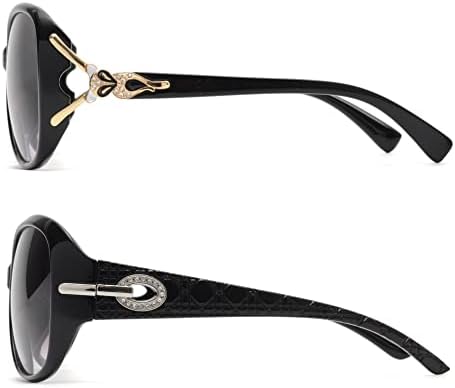 JM Класически Бифокални Очила за Четене Reader Glasses за Жени със Защита от ултравиолетови лъчи На Открито Черно + 3.0