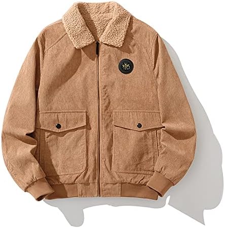 Мъжки Плюшен Удебелена яке OVERMAL, Сако Голям размер, Однотонная Свободна яке, произведено от Овче дърво С Ревери