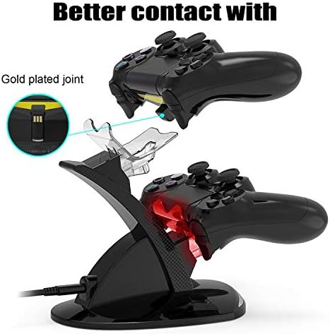 Зарядно Устройство за контролер PS4 зарядно устройство, YCCSKY Dual Shock Зарядни Устройства за PS4 Контролер Докинг станция за двойно