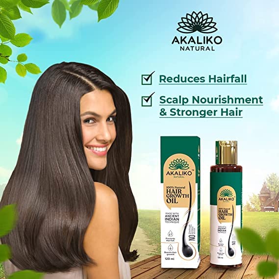 НАТУРАЛНО масло за растежа на косата AKALIKO за контрол на косопад и тяхното развитие | възстановяване На коса | 5 Натурални съставки