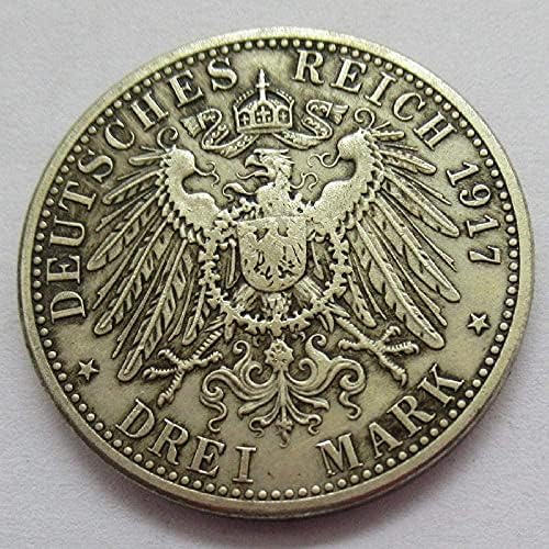 Германия 3 Марка на 1917 Година в Чужбина Копие на Медни Възпоменателни монети