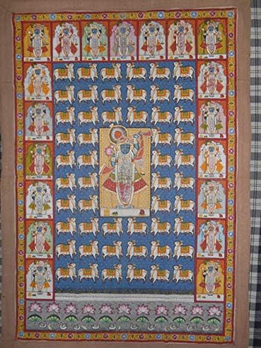 Индийска Картина Shreeji Art ' S Shreenathji Pichwai, боядисани стени за Домашния Живот, Гопаштами, Ръчно Рисувани