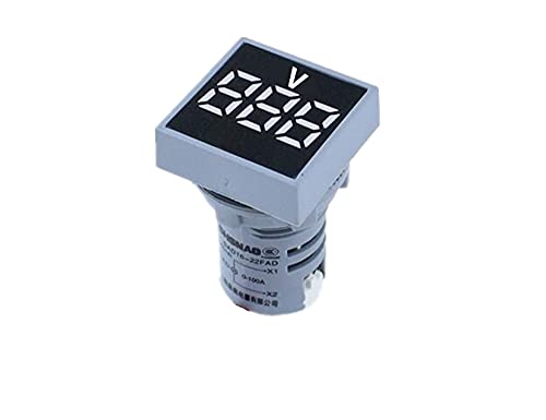 KDEGK 22 мм Мини Цифров Волтметър Квадратен ac 20-500 В Волта Тестер за напрежение на електромера Led Лампи Дисплей (Цвят: бял)