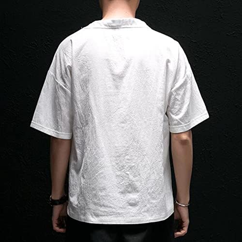 2023 Нова Мъжки Однотонная Бельо Памучен Тениска с Кръгло Деколте и Къс Ръкав, Летни Тениски за Мъже