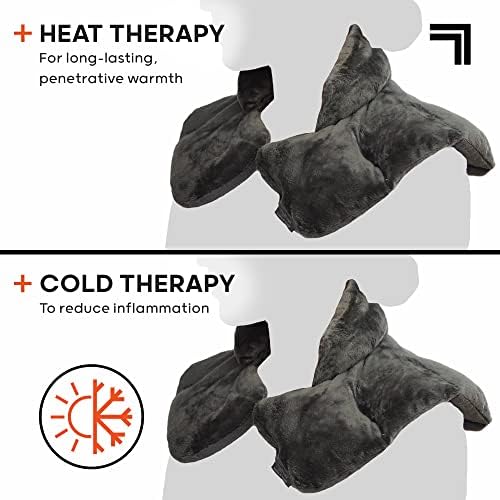 Обвивка на врата и раменете с топъл от Sharper Image - Нагреваемый в микровълнова фурна на Топло и охлаждащ плюшено мат с ароматерапия