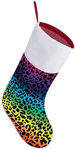Цветна Леопардовый Коледен Окачен на Отглеждане, Сладък Дядо Чорап за Коледната Елха, Бижута, Подаръци