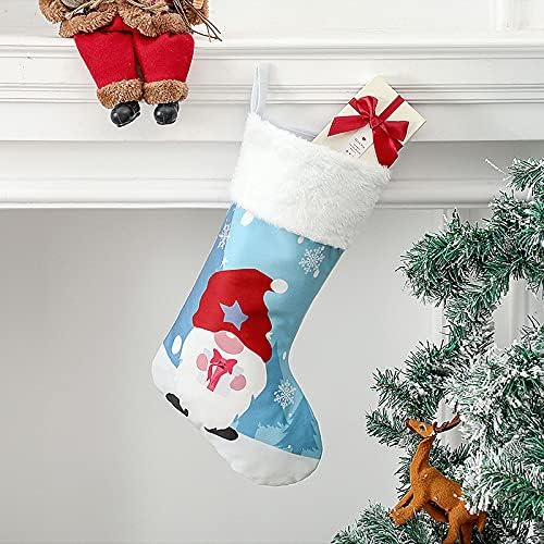 Изискана коледна декоративни подаръци, 2 опаковки, Коледни Чорапи, 18,5-Инчов Коледни Чорапи с Джуджетата, Манто Окачени Чорапи за Семейството,