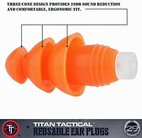 Тапи за уши за многократна употреба за стрелба с Титан Tactical 29NRR със сменяем филтър на шум + Сверхпрочный алуминиев корпус (за обикновените