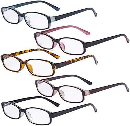 Eyekepper 5 Опаковки Малки Очила за четене за Жени, Модни Очила за четене, слънчеви Очила за четене