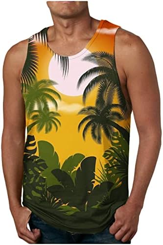 NaRHbrg Palm Tree Тениски, Потници за Мъже С Голям Принтом, Графична Риза Без Ръкави, Мускулна Тениска за Тренировка Във фитнеса, Джогинг