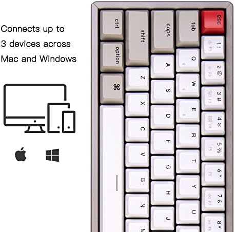 Keychron K14 Bluetooth 5.1 Безжична Механична клавиатура в Алуминиева рамка с Червен ключ Keychron / Акумулаторна батерия, 72