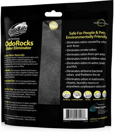 OdoBan Air Purifying OdoRocks Натурален устранитель мирис От естествени вулканични скали, 6 опаковки по 2 кг всяка, Без