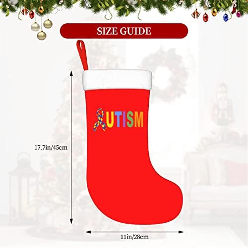 Сладки Коледни Чорапи с Аутизъм, Украшения за Елхи, Коледни Чорапи за Коледа на Празнични партита, Подаръци 18 Инча