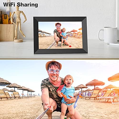 Цифрова Фоторамка JEEMAYSWART WiFi 7-инчов Smart Picture със сензорен екран IPS с автоматично завъртане на Споделяте снимки и видеоклипове
