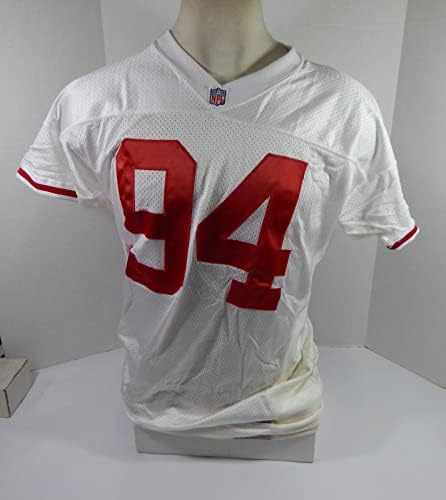 1995 San Francisco 49ers Дана Стабблфилд 94 Публикувано в бялата фланелка 52 09 - Използваните тениски без подпис за игри в NFL