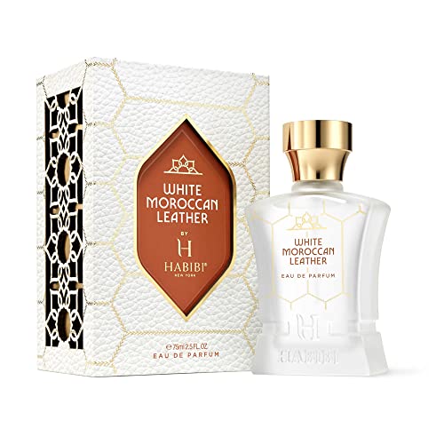 H HABIBI White Moroccan Leather - Аромат на парфюмерийната вода за мъже - Цитрусов, Пикантен, Дървесен Свеж аромат. Устойчив,