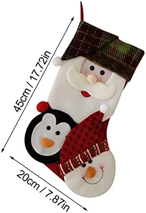 Коледен Голям Класически Камина, Окачени Снежинки, Дядо коледа, Снежен човек, Декоративни Орнаменти за Коледното Празнично Парти,