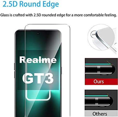 Защитно фолио Suttkue за екрана Realme GT3 със защита на обектива на камерата, твърдост 9H, защитен слой от закалено стъкло със