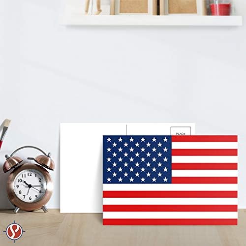 4 x 6 Е Пощенска картичка САЩ, Патриотични Картички с флага на сащ, на 4 юли – Пликове не се нуждаят от | 80 паунда (216 гориво) Бял картон