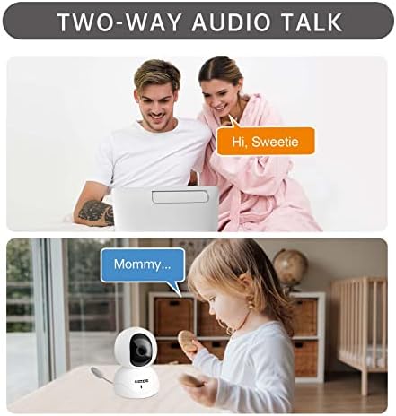 Монитор с детска камера Aizzos, Видеоняня 720P 5 , Без Wi-Fi, Видеоняня с камера и аудио акумулаторна батерия с капацитет 4000 mah,