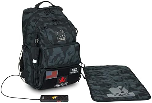 Мъжка чанта за памперси за деца и стрелци, Многофункционална раница 3 в 1 с Устройство за Преобличане, USB порт, отделение за