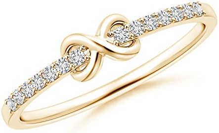 Kaspersky Pure Ignis Round създаде за него Диамантен пръстен Infinity Обещание от чисто злато 14 карата / от сребро 925 проба (0,14