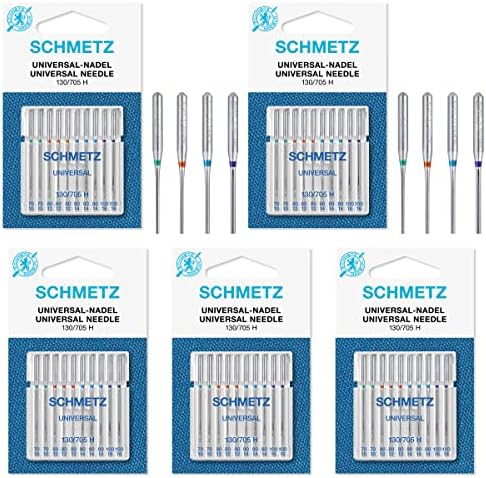50 Различни Игли Schmetz за универсални шевни машини Размер на 130/705h 15x1H 70/10, 80/12, 90/14, 100/16 (5)