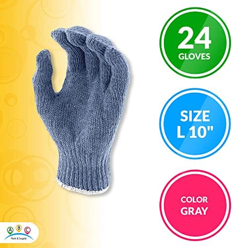 Работни Ръкавици ABC String Knit, Дишащи за Многократна употреба, Работни Ръкавици от Полиестер и Памук, Подплата за Памучни Ръкавици