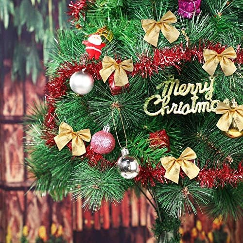Коледна Лък Higoala Лък от лента за Коледната елха, Коледен Венец, Подарочное украса (48, Златни)