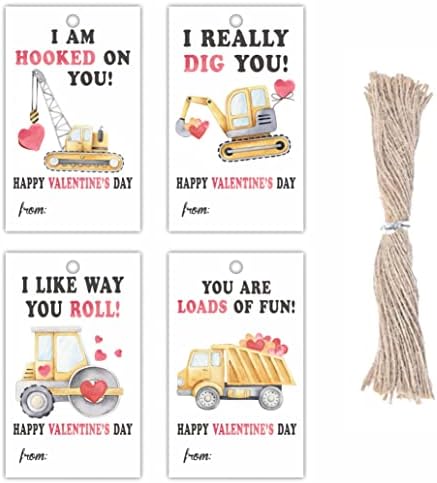 Подарък етикет за Свети Валентин, Изграждане на Тематични Стикери за Ден на Свети Валентин с завязками (40 опаковки), Украси