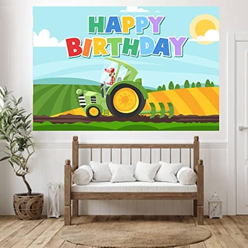Трактор Селска Двор честит Рожден Ден Банер Фон Тематичен Декор на Ферма Украса за Парти по случай 1-ви Рожден Ден, за да проверите