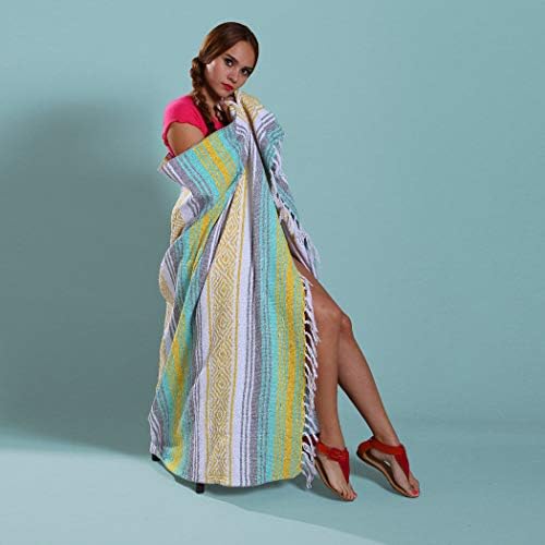 Одеало El Paso Designs в стил бохо | Мека Тканая мексиканска кърпа за Медитация Falsa | идеален за домашен интериор в стил бохо,