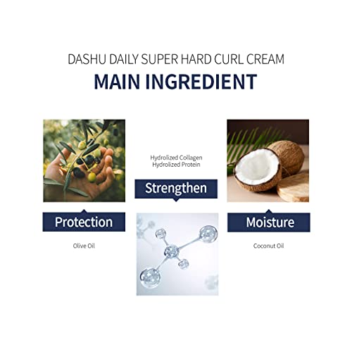 DASHU Daily Super Hard Curl Cream 5,07 течни унции – Крем За оформяне на косата, Придающий Обем Завиткам, Придающий Текстура, Кремът За
